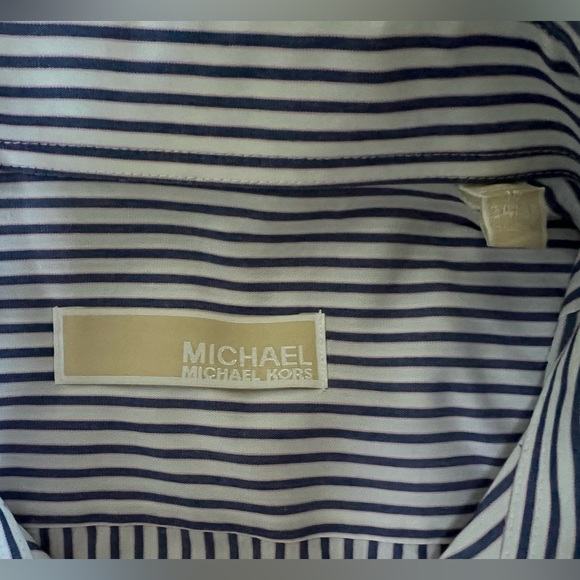 MICHAEL KORS BUTTON DOWN REGULAR FIT MEN'S LONG SLEEVE DRESS SHIRT LRG (16)34/35 - Picture 9 of 16